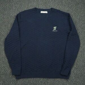 Holderness Bourne Pullover Mens XL Blue The Ward Sweater Quilted Golf Skull